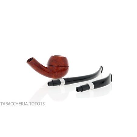 Brebbia 75 anniversary pipe Bent Apple shape Selected briar - Tobacco Pipes - Natural root