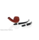 Brebbia 75 anniversary pipe Bent Apple shape Selected briar - Tobacco Pipes - Natural root