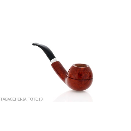 Brebbia 75 anniversary pipe Bent Apple shape Selected briar - Tobacco Pipes - Natural root