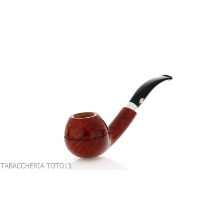 Brebbia 75 anniversary pipe Bent Apple shape Selected briar - Tobacco Pipes - Natural root