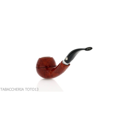 Brebbia 75 anniversary pipe Bent Apple shape Selected briar - Tobacco Pipes - Natural root