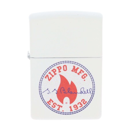 Zippo Eternal Flame sobre esmalte blanco - Alumbradores