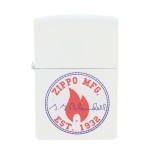 Zippo Eternal Flame sur émail blanc - Briquets - Laiton