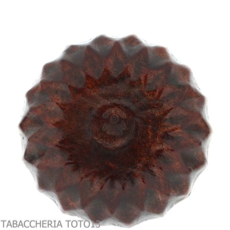 Cenicero redondo en cristal tallado con revestimiento en piel florentina - Accesorios Del Cigarro