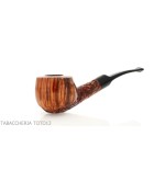 Pipa Crown Viking billiard semicurva finitura parzialmente sabbiata - Pipe