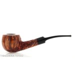 Pipa Crown Viking billiard semicurva finitura parzialmente sabbiata - Pipe