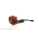 Pipa Crown Viking billiard semicurva finitura parzialmente sabbiata - Pipe