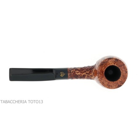 Pipa Crown Viking billiard semicurva finitura parzialmente sabbiata - Pipe