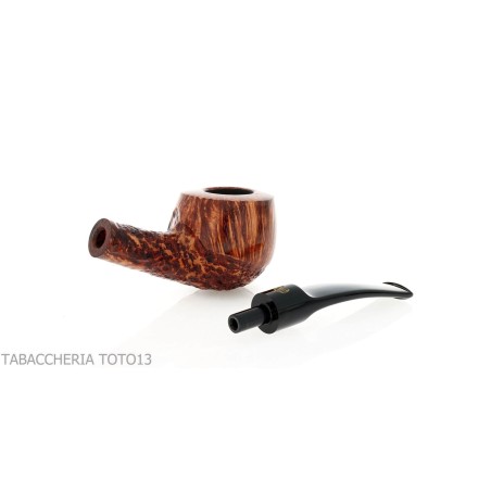 Pipa Crown Viking billiard semicurva finitura parzialmente sabbiata - Pipe