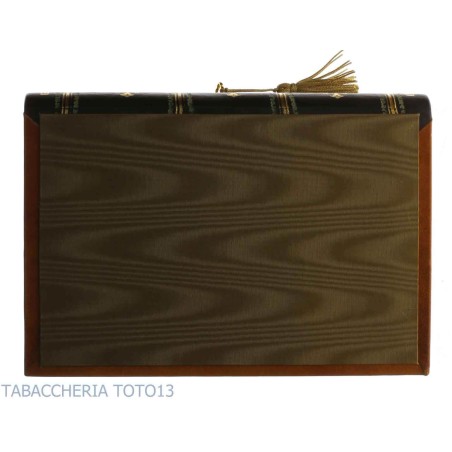 Libro bar in cuoio fiorentino decorato con oro zecchino - Accessori Per Vino & Liquori e Bicchieri