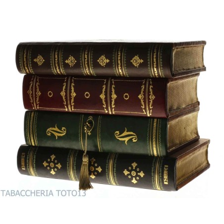 Libro bar in cuoio fiorentino decorato con oro zecchino - Accessori Per Vino & Liquori e Bicchieri