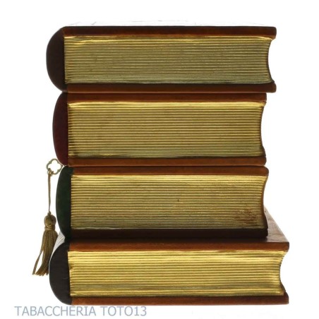 Libro bar in cuoio fiorentino decorato con oro zecchino - Accessori Per Vino & Liquori e Bicchieri