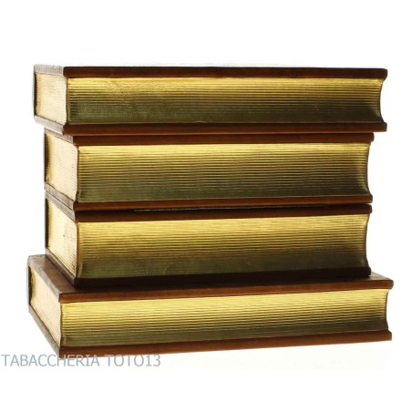 Libro bar in cuoio fiorentino decorato con oro zecchino - Accessori Per Vino & Liquori e Bicchieri