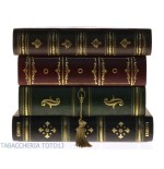Libro bar in cuoio fiorentino decorato con oro zecchino - Accessori Per Vino & Liquori e Bicchieri