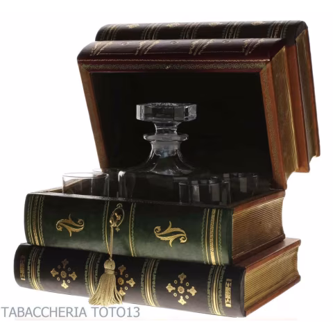 Bar book in Florentine leather decorated with pure gold - Accessories For Wine & Spirits And Glasses - Florentine leather