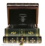 Libro bar in cuoio fiorentino decorato con oro zecchino - Accessori Per Vino & Liquori e Bicchieri