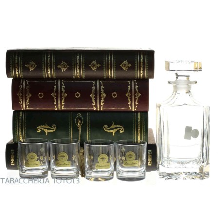Libro bar in cuoio fiorentino decorato con oro zecchino - Accessori Per Vino & Liquori e Bicchieri