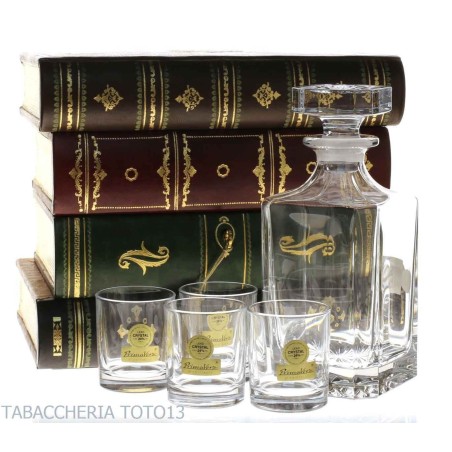 Libro bar in cuoio fiorentino decorato con oro zecchino - Accessori Per Vino & Liquori e Bicchieri