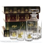 Libro bar in cuoio fiorentino decorato con oro zecchino - Accessori Per Vino & Liquori e Bicchieri