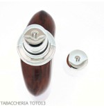 Petaca forrada en cuero florentino con cristal plateado - Accesorios Para Vinos Y Licores Y Vidrios