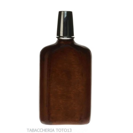 Petaca forrada en cuero florentino con cristal plateado - Accesorios Para Vinos Y Licores Y Vidrios
