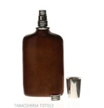 Petaca forrada en cuero florentino con cristal plateado - Accesorios Para Vinos Y Licores Y Vidrios