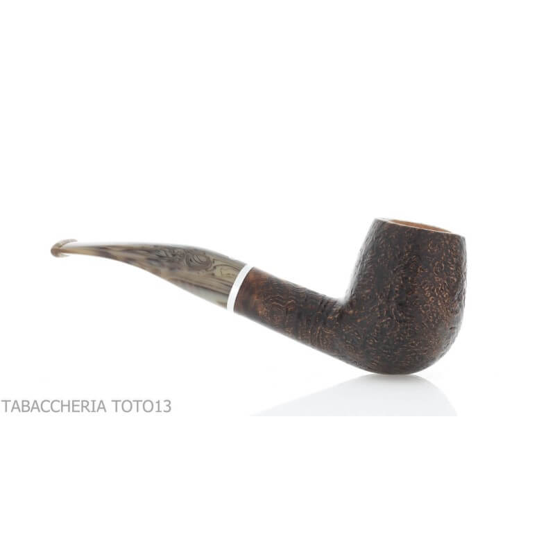 Revolution Mammuth semi-curved billiard-shaped pipe in sandblasted briar Talamona pipe Talamona