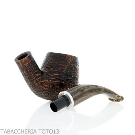 Revolution Mammuth pipe curved billiard shape in sandblasted briar Talamona pipe Talamona