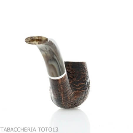 Revolution Mammuth pipe curved billiard shape in sandblasted briar Talamona pipe Talamona