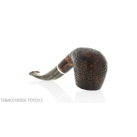 Revolution Mammuth pipe curved billiard shape in sandblasted briar Talamona pipe Talamona