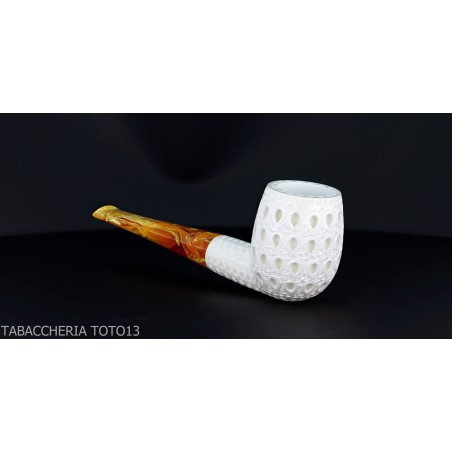 Pipe de billard classique en écume de mer sculptée avec décorations air grade 6 - Pipe Pour le Tabac - écume de mer - sépioli