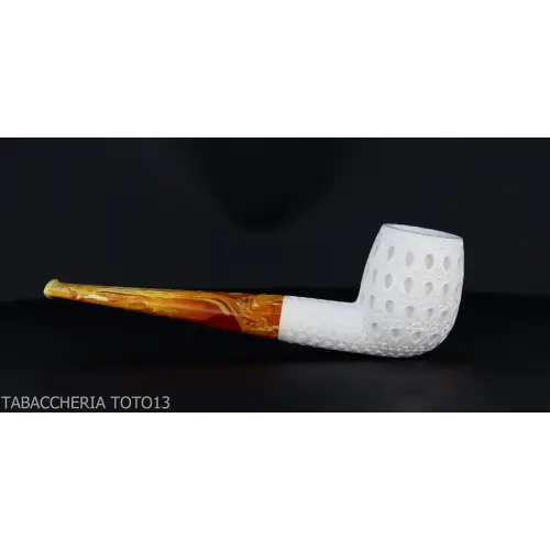Pipa de billar clásica en espuma de mar esculpida con decoraciones de grado 6 de aire - Pipas de Tabaco