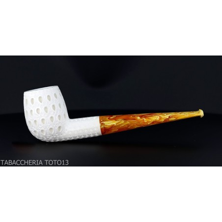 Pipe de billard classique en écume de mer sculptée avec décorations air grade 6 - Pipe Pour le Tabac - écume de mer - sépioli