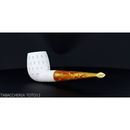 Pipe de billard classique en écume de mer sculptée avec décorations air grade 6 - Pipe Pour le Tabac - écume de mer - sépioli