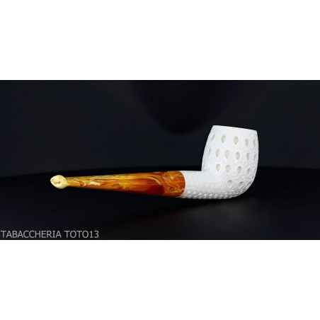 Pipe de billard classique en écume de mer sculptée avec décorations air grade 6 - Pipe Pour le Tabac - écume de mer - sépioli