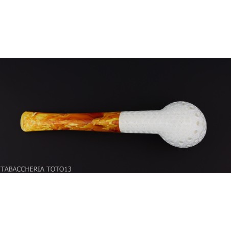 Klassische Billardpfeife aus gemeißeltem Seeschaum mit Air Grade 6 Dekorationen-Meerschaumpfeifen