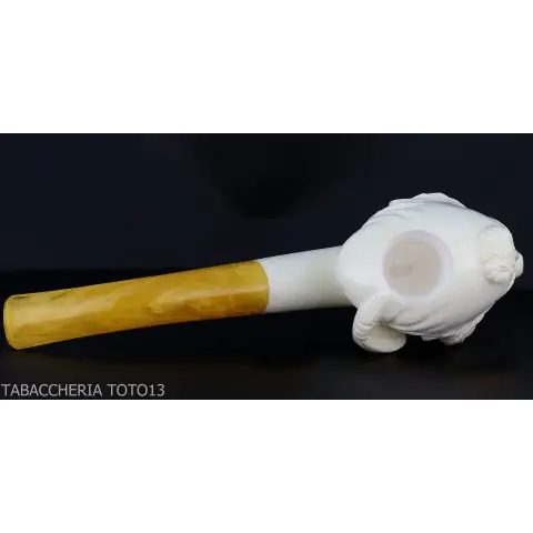 Pipa de espuma de mar esculpida, otomana para fumar - Pipas de Tabaco