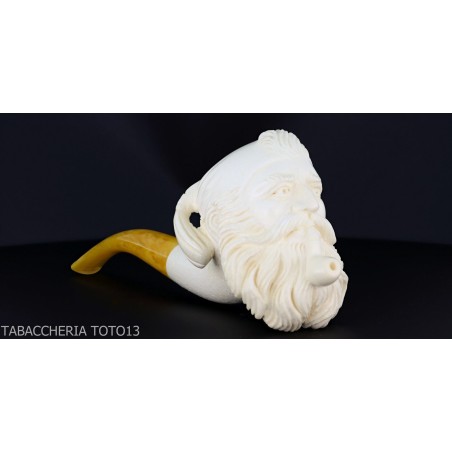 Sculpted sea foam pipe, smoking ottoman - Tobacco Pipes - Sea foam - seppiolite