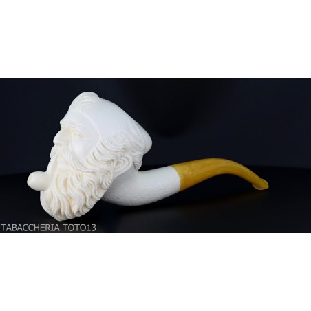 Sculpted sea foam pipe, smoking ottoman - Tobacco Pipes - Sea foam - seppiolite