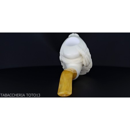 Sculpted sea foam pipe, smoking ottoman - Tobacco Pipes - Sea foam - seppiolite