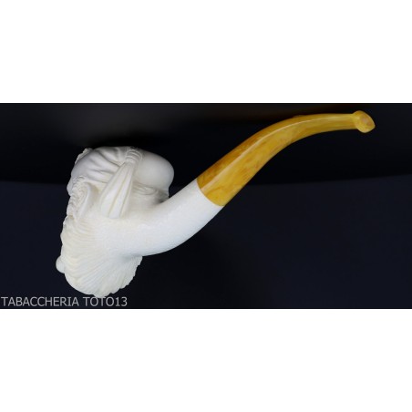 Sculpted sea foam pipe, smoking ottoman - Tobacco Pipes - Sea foam - seppiolite