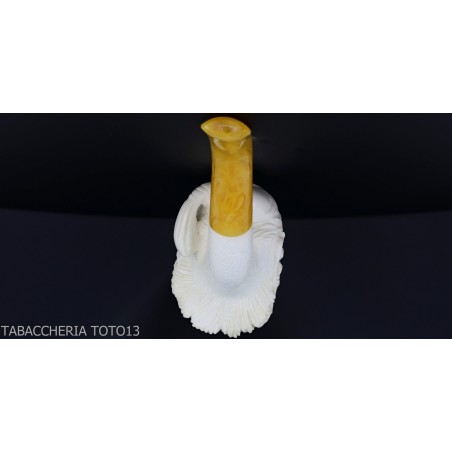 Sculpted sea foam pipe, smoking ottoman - Tobacco Pipes - Sea foam - seppiolite