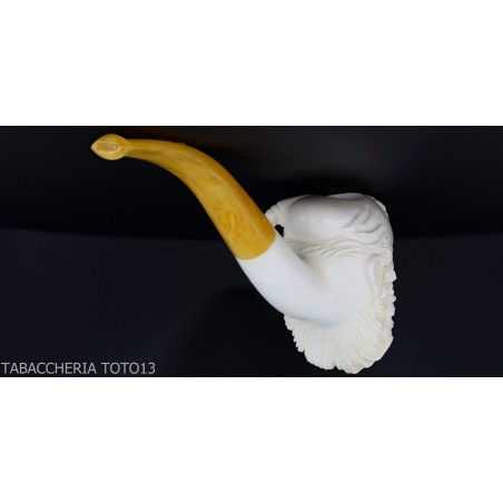 Sculpted sea foam pipe, smoking ottoman - Tobacco Pipes - Sea foam - seppiolite