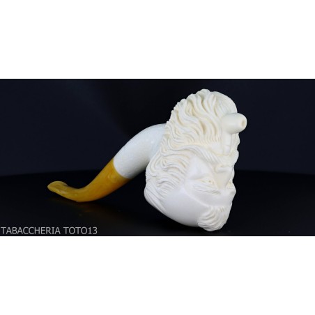 Sculpted sea foam pipe, smoking ottoman - Tobacco Pipes - Sea foam - seppiolite
