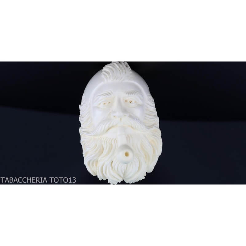 Pipe en écume de mer sculptée, pouf fumeur - Lubinski