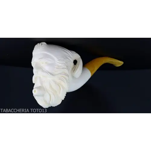 Pipe en écume de mer sculptée, pouf fumeur - Pipe Pour le Tabac - écume de mer - sépiolite