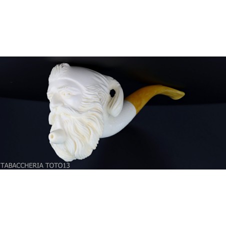 Sculpted sea foam pipe, smoking ottoman - Tobacco Pipes - Sea foam - seppiolite