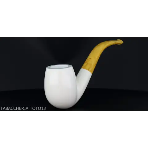 Pipa de tabaco curvado en espuma de mar doblada de billar - Pipas de Tabaco
