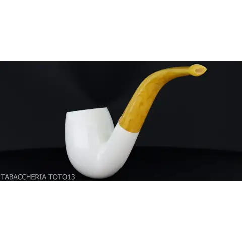 Pipa de tabaco curvado en espuma de mar doblada de billar - Pipas de Tabaco