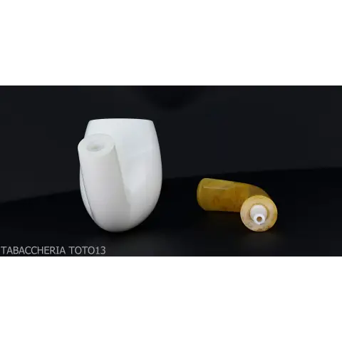 Pipa de tabaco curvado en espuma de mar doblada de billar - Pipas de Tabaco